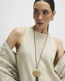 Gold Sleeveless Metallic Vest Top