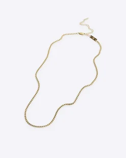 Gold stainless steel cable chain necklace
