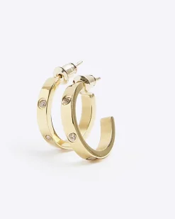 Gold Stainless Steel Hoop Earrings