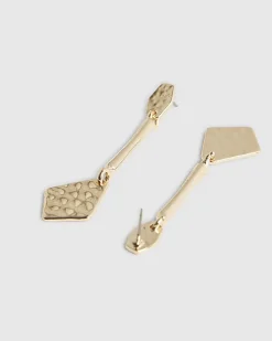 Gold Stick Drop Earrings