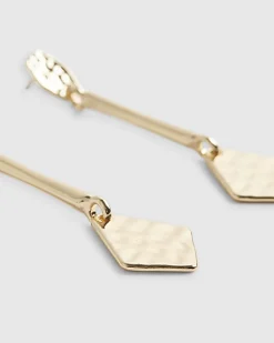 Gold Stick Drop Earrings