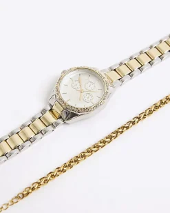Gold Watch And Bracelet Multipack