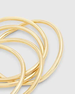 Gold Wave Bangle Stack