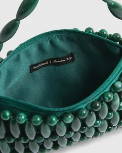 Green Beaded Clutch Bag