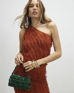 Green Beaded Clutch Bag