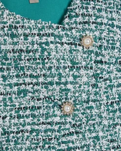 Green Boucle Wrap Over Top