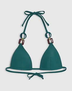 Green Buckle Trim Bikini Bottoms