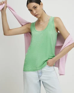 Green Burnout Tank Top