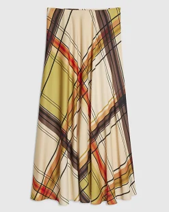 Green Check Maxi Skirt