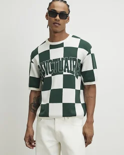 Green Checkerboard Sanctuaire T-Shirt