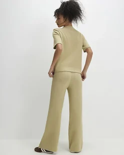 Green Cosy Wide Leg Joggers
