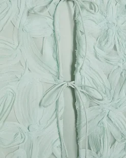 Green 3D Flower Tie Front Jacket