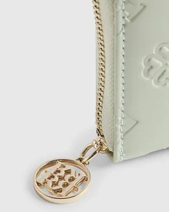Green Embossed Monogram Patent Purse