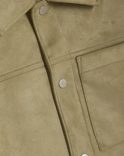 Green Faux Suede Shacket