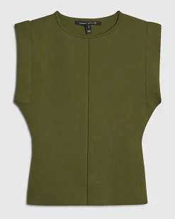Green Fitted Knit Sleeveless Top