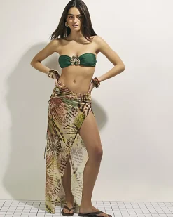 Green Hardware Bandeau Bikini Top