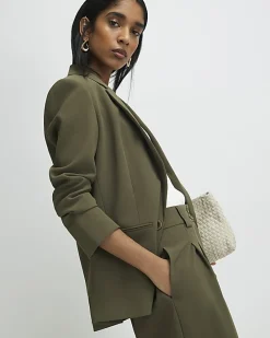 Green Long Sleeve Ruched Blazer