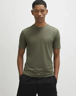 Green Muscle Fit Essential V Neck T-Shirt