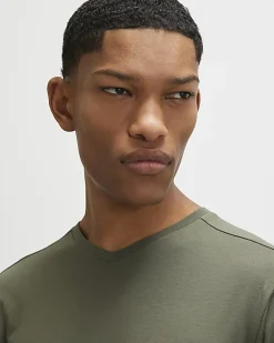 Green Muscle Fit Essential V Neck T-Shirt