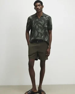 Green Open Collar Botanic Knit Jumper