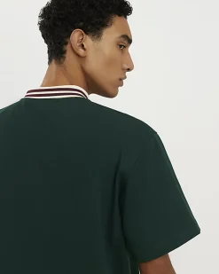 Green Oversized Fit Striped Rugby Shirt