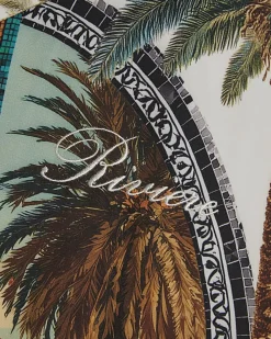 Green Palm Tree Print Shirt & Short Set
