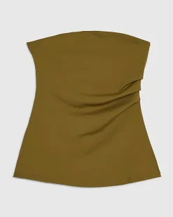 Green Polyamide Bandeau Top