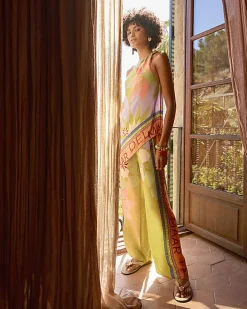 Green Print Trousers