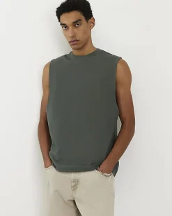Green Regular Fit Essential Tank Top