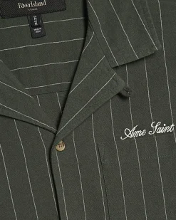 Green Regular Fit Textured Stripe Shirt