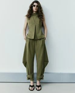 Green RI Studio Cuffed Tailored Trousers