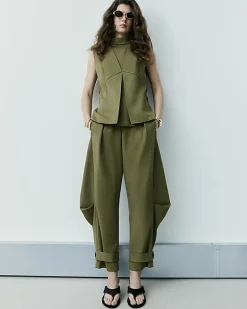 Green RI Studio High Neck Side Tab Top
