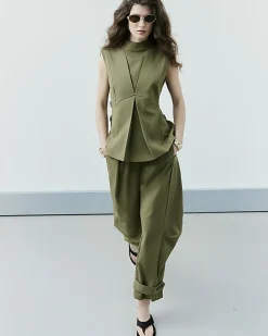 Green RI Studio High Neck Side Tab Top