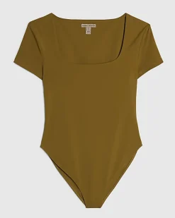 Green Short Sleeve Scoop Neck Bodysuit