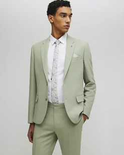 Green Skinny Fit Stretch Suit Jacket