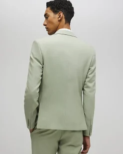 Green Skinny Fit Stretch Suit Jacket