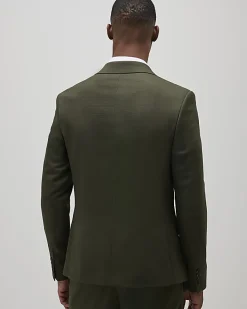 Green Skinny Fit Textured Suit Jacket