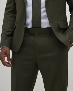 Green Skinny Fit Textured Suit Trousers