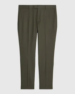 Green Skinny Fit Textured Suit Trousers
