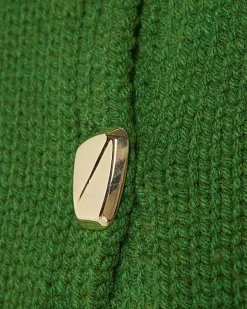 Green Sleeveless Button Cardigan