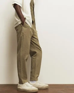 Green Slim Fit Stretch Textured Joggers