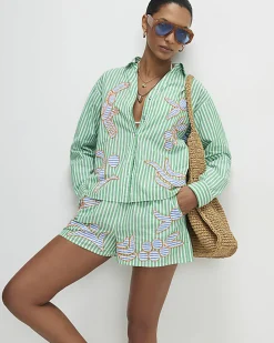 Green Striped Toucan Shirt