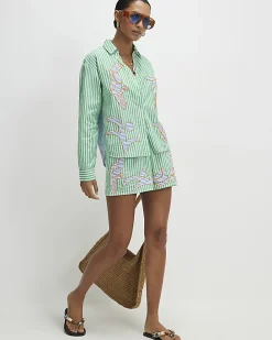 Green Striped Toucan Shirt