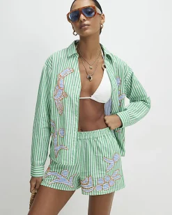 Green Striped Toucan Shorts