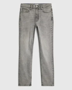 Grey High Waisted Slim Fit Ankle Grazer Jeans