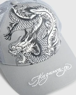 Grey Japanese Dragon Cap