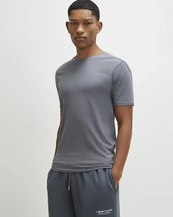 Grey Muscle Fit Essential V Neck T-Shirt