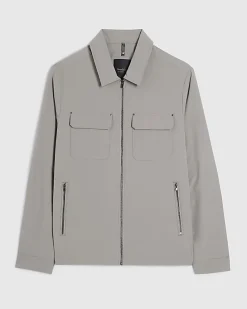 Grey Muscle Fit Shacket