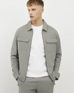 Grey Muscle Fit Shacket