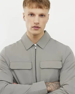 Grey Muscle Fit Shacket